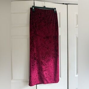 Kimchi Blue Velvet Maxi Skirt in Deep Red